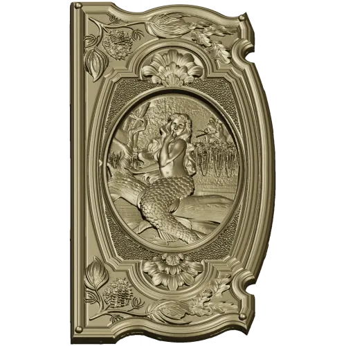 Seaside Nymph Panel - Mermaid Relief STL for CNC