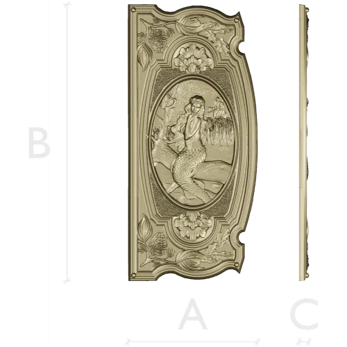 Seaside Nymph Panel - Mermaid Relief STL for CNC
