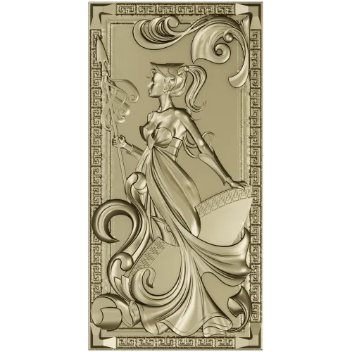 Grecian Muse decorative panel - STL 3D model for CNC