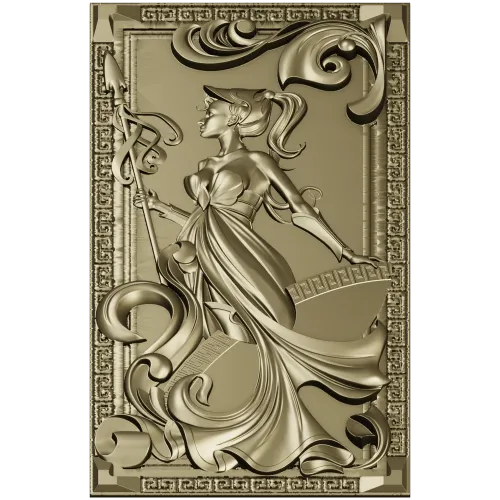 Grecian Muse decorative panel - STL 3D model for CNC