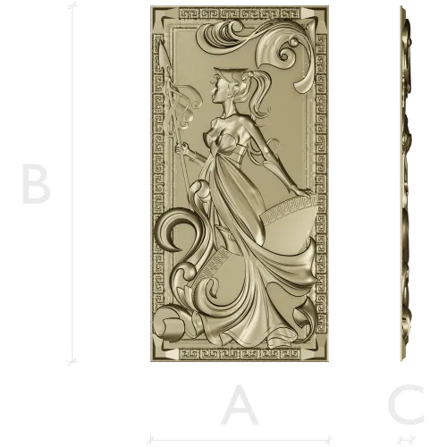 Grecian Muse decorative panel - STL 3D model for CNC