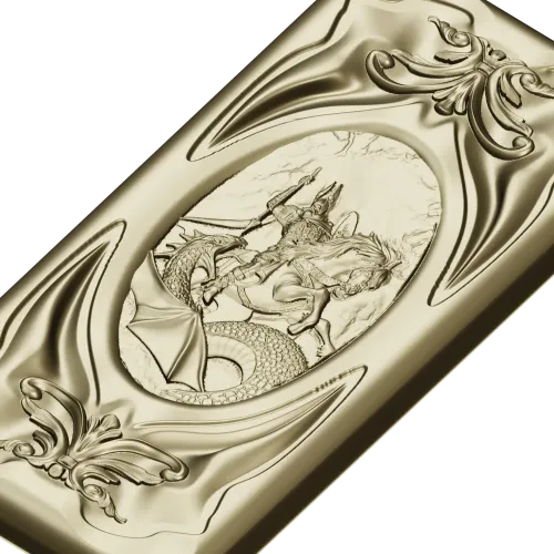 High-relief Dragon-Slayer Panel - STL 3D model for CNC