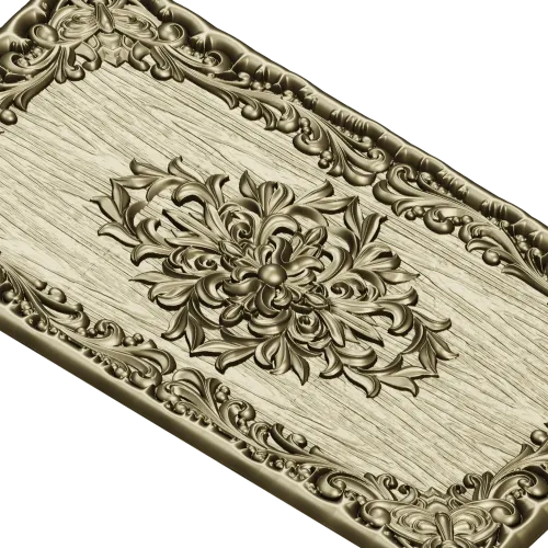 Ornate Floral Medallion Panel STL for CNC Routing