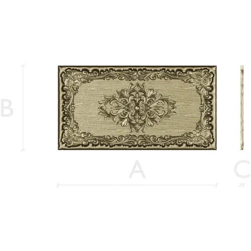 Ornate Floral Medallion Panel STL for CNC Routing