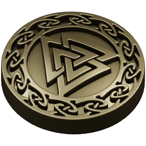 Valknut Medallion - STL 3D model for CNC milling
