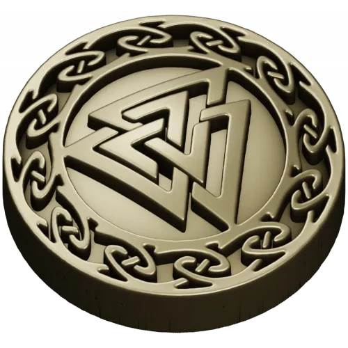 Valknut Medallion - STL 3D model for CNC milling