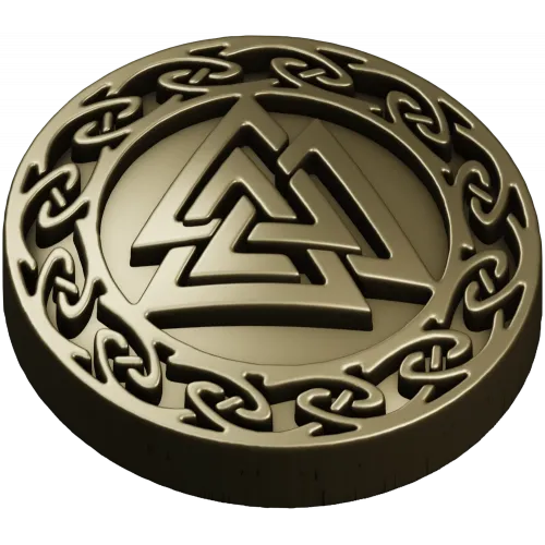 Valknut Medallion - STL 3D model for CNC milling