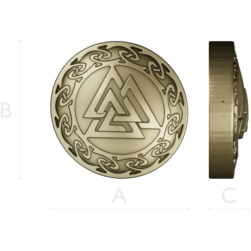 Valknut Medallion - STL 3D model for CNC milling