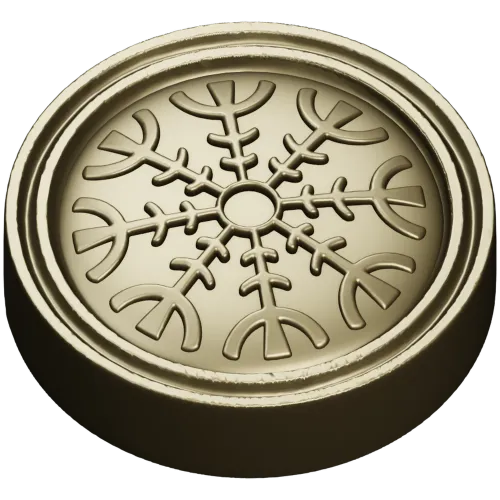 Runic Rosette Token - STL 3D model for CNC milling
