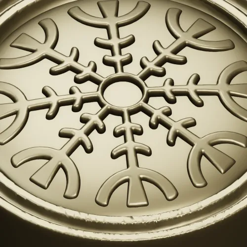 Runic Rosette Token - STL 3D model for CNC milling