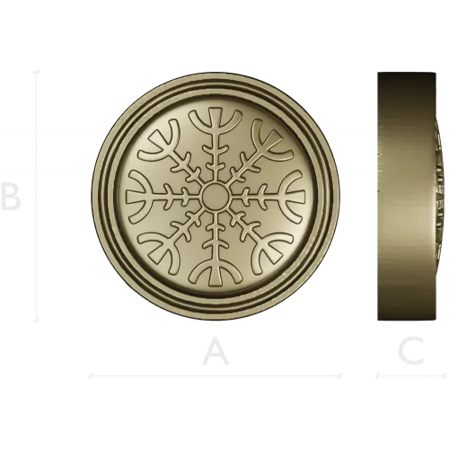 Runic Rosette Token - STL 3D model for CNC milling