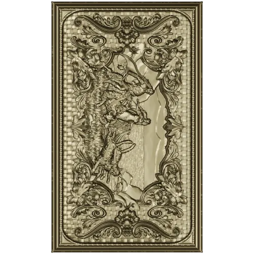 Freya with Sacred Cats - high-relief panel STL for CNC