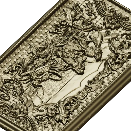 Freya with Sacred Cats - high-relief panel STL for CNC