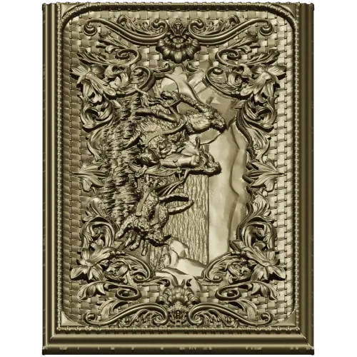 Freya with Sacred Cats - high-relief panel STL for CNC