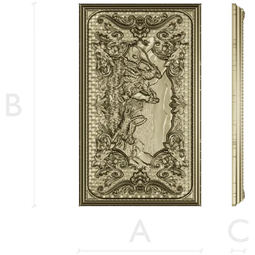 Freya with Sacred Cats - high-relief panel STL for CNC