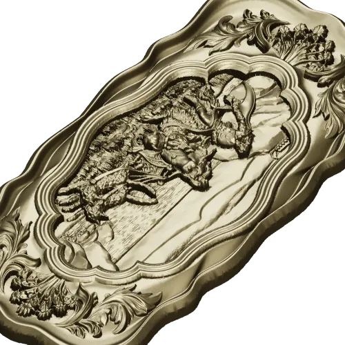 Freya and the Cats - Ornamental Relief STL for CNC