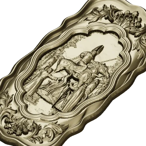 Appearance of Svarog - high-relief decorative panel STL for CNC