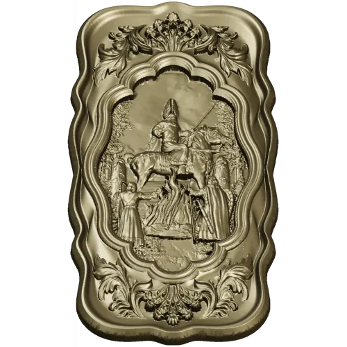 Appearance of Svarog - high-relief decorative panel STL for CNC
