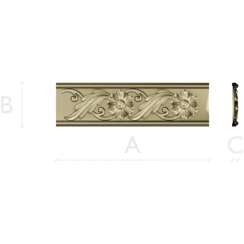 Classic Floral Baguette STL for CNC Carving