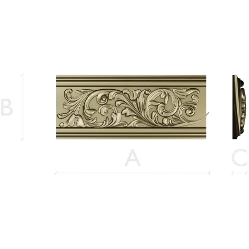 Ornate Acanthus Baguette - STL 3D Model for CNC