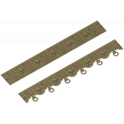 Ornamental Ringed Baguette - STL 3D model for CNC
