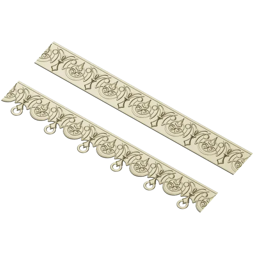 Ornamental Ringed Baguette - STL 3D model for CNC