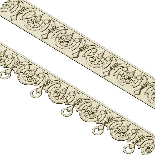 Ornamental Ringed Baguette - STL 3D model for CNC