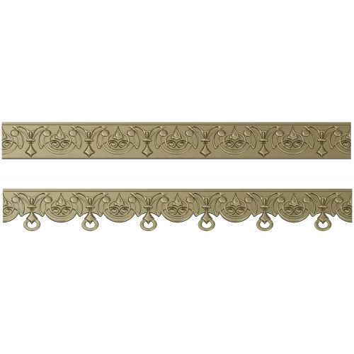 Ornamental Ringed Baguette - STL 3D model for CNC