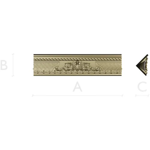 Rosa Aurea Frieze - ornate baguette STL model for CNC