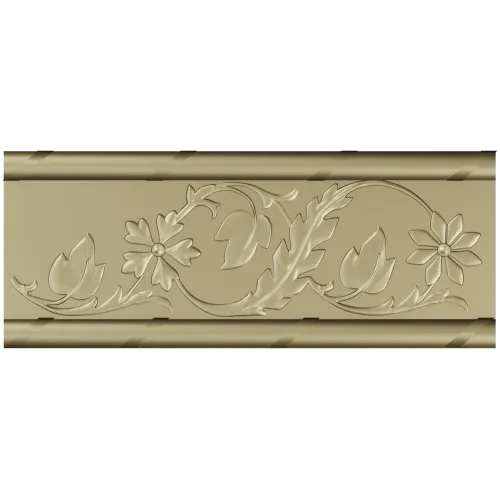 Floral Scroll Baguette - STL 3D model for CNC