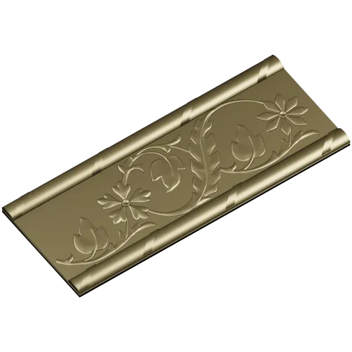 Floral Scroll Baguette - STL 3D model for CNC