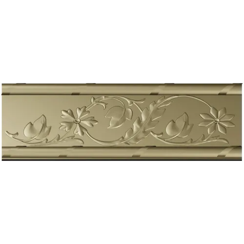 Floral Scroll Baguette - STL 3D model for CNC