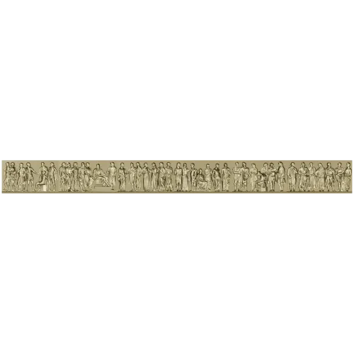 Processional Figures Baguette - detailed bas-relief STL for CNC
