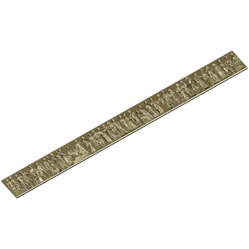 Processional Figures Baguette - detailed bas-relief STL for CNC