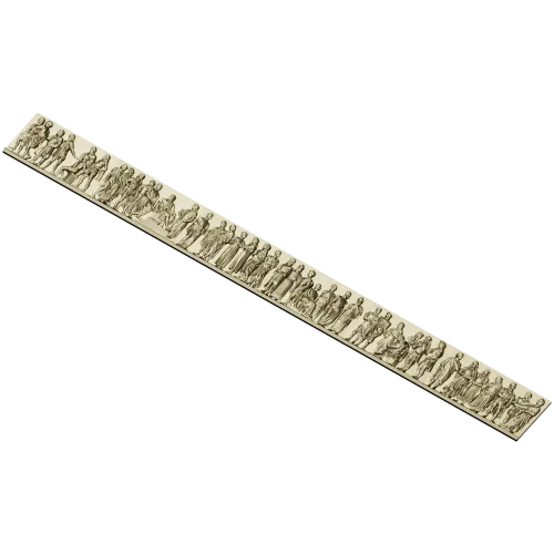 Processional Figures Baguette - detailed bas-relief STL for CNC