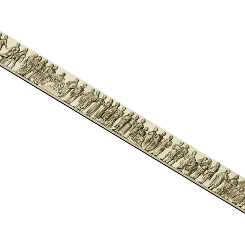 Processional Figures Baguette - detailed bas-relief STL for CNC