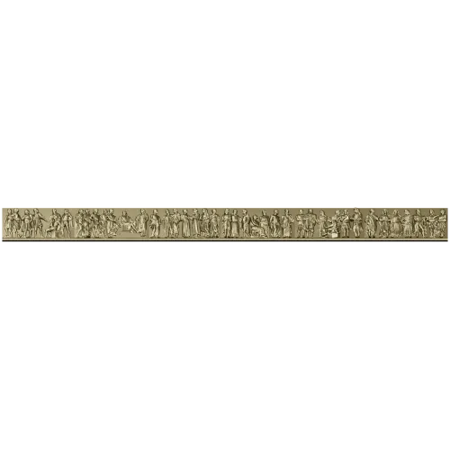 Processional Figures Baguette - detailed bas-relief STL for CNC