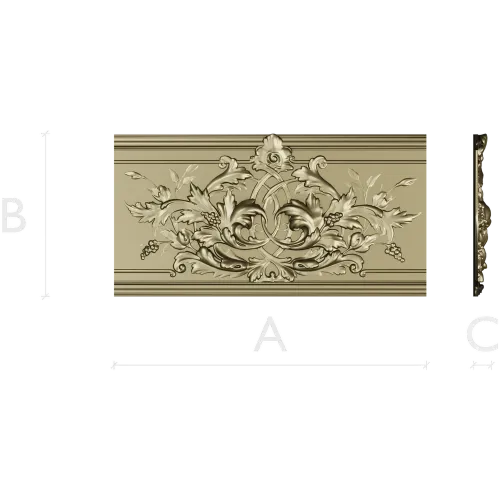 Ornate Acanthus Baguette STL 3D Model for CNC