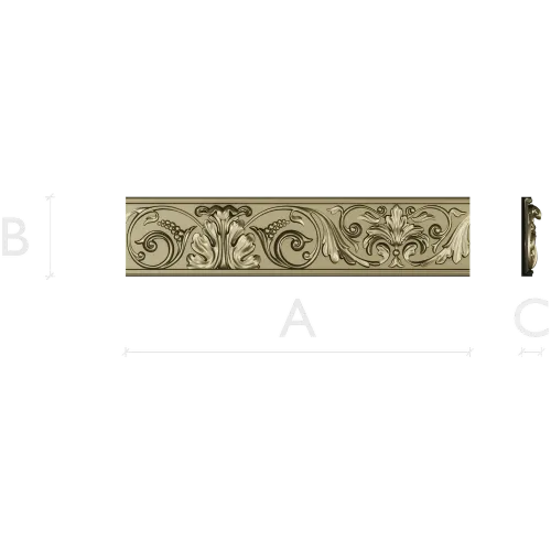 Ornamental Acanthus Baguette STL for CNC