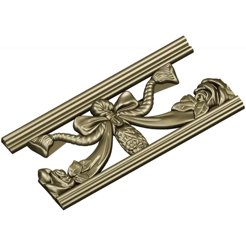 Резной багет с бантом и розами - STL для ЧПУ