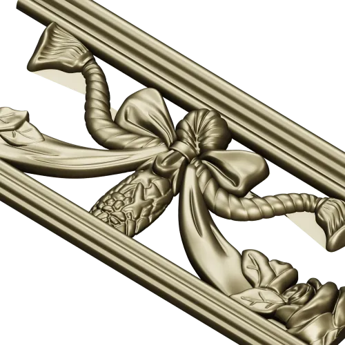 Резной багет с бантом и розами - STL для ЧПУ