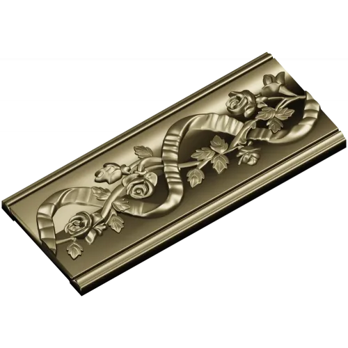 Декоративный багет с лентой и розами - 3D модель STL для ЧПУ