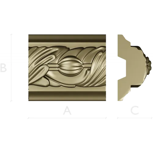 Classical Seedpod Baguette STL for CNC