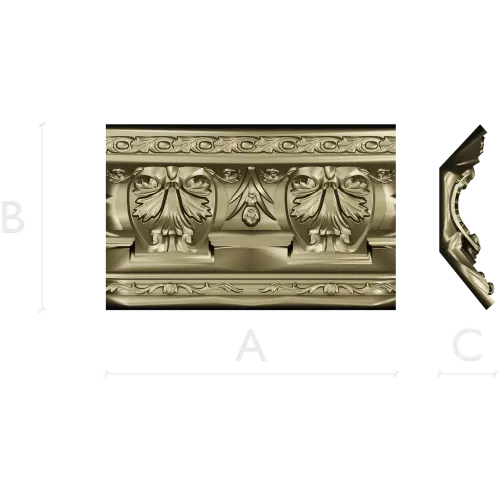 Ornate Acanthus Baguette STL for CNC