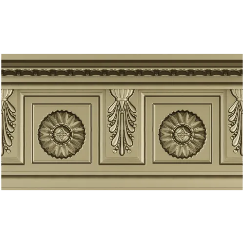 Классический резной багет с розетками - STL модель для ЧПУ
