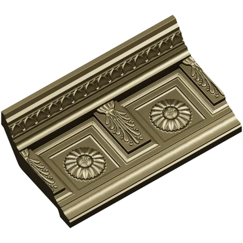 Классический резной багет с розетками - STL модель для ЧПУ
