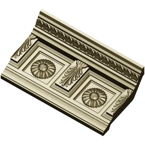 Классический резной багет с розетками - STL модель для ЧПУ