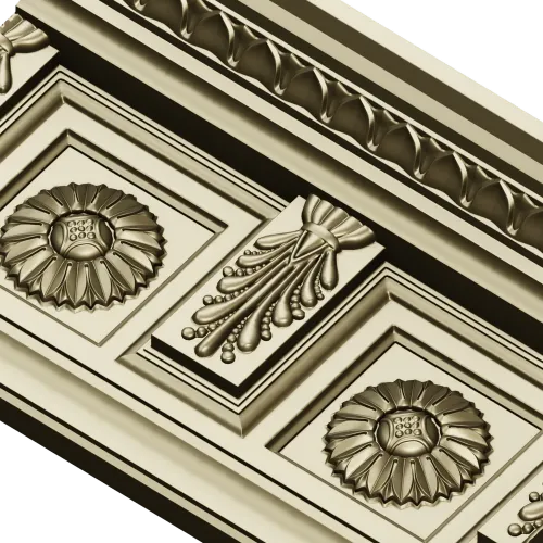 Классический резной багет с розетками - STL модель для ЧПУ