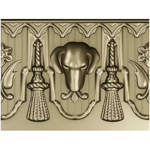 Классический багет с геральдической головой собаки - STL для ЧПУ