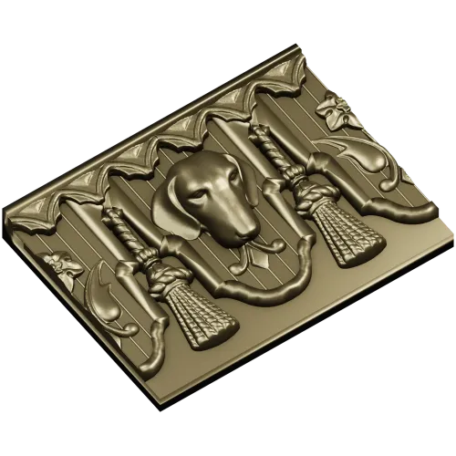 Классический багет с геральдической головой собаки - STL для ЧПУ